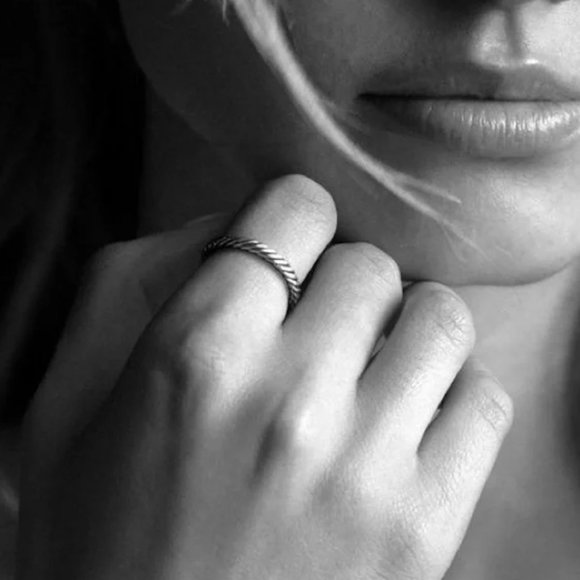 David Yurman Jewelry - EUC 2 AUTHENTIC DAVID YURMAN SILVER CABLE RINGS STACKABLE SIZE 5 (MSRP $330)